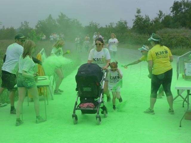 The KM Colour Run takes place at Betteshanger Park near Deal on Sunday, June 9