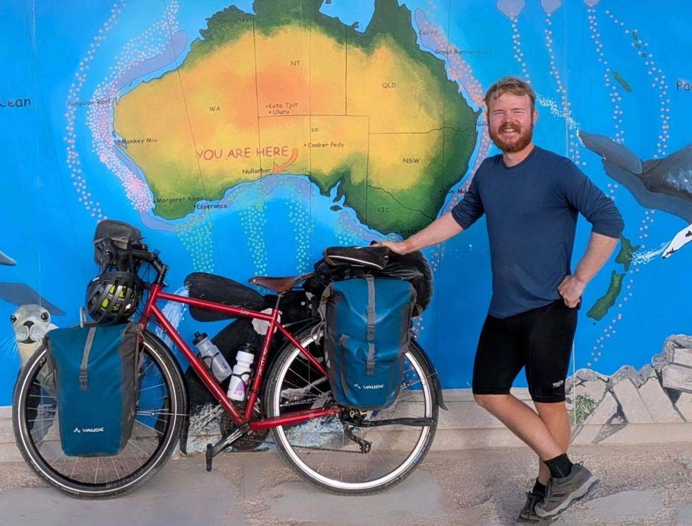 Jacob Zintel-Warner from Folkestone is cycling 18,000 miles around the world to raise money for Great Ormond Street children's hospital. Picture: Jacob Zintel-Warner