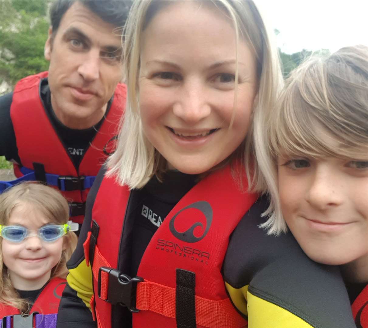 Four of us braved the Aqua Park in the rain