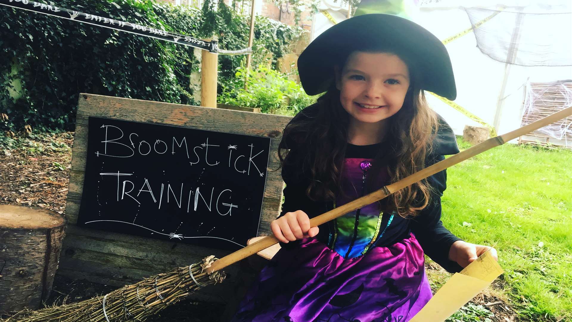 Phoebe, 9, joins Broomstick Training class