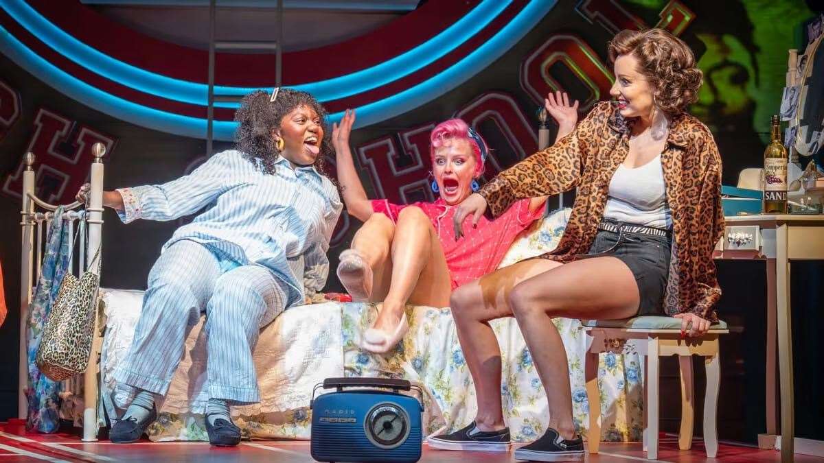 The musical follows a group of teens as they navigate romance and social cliques in the 1950s. Picture: Marc Brenner