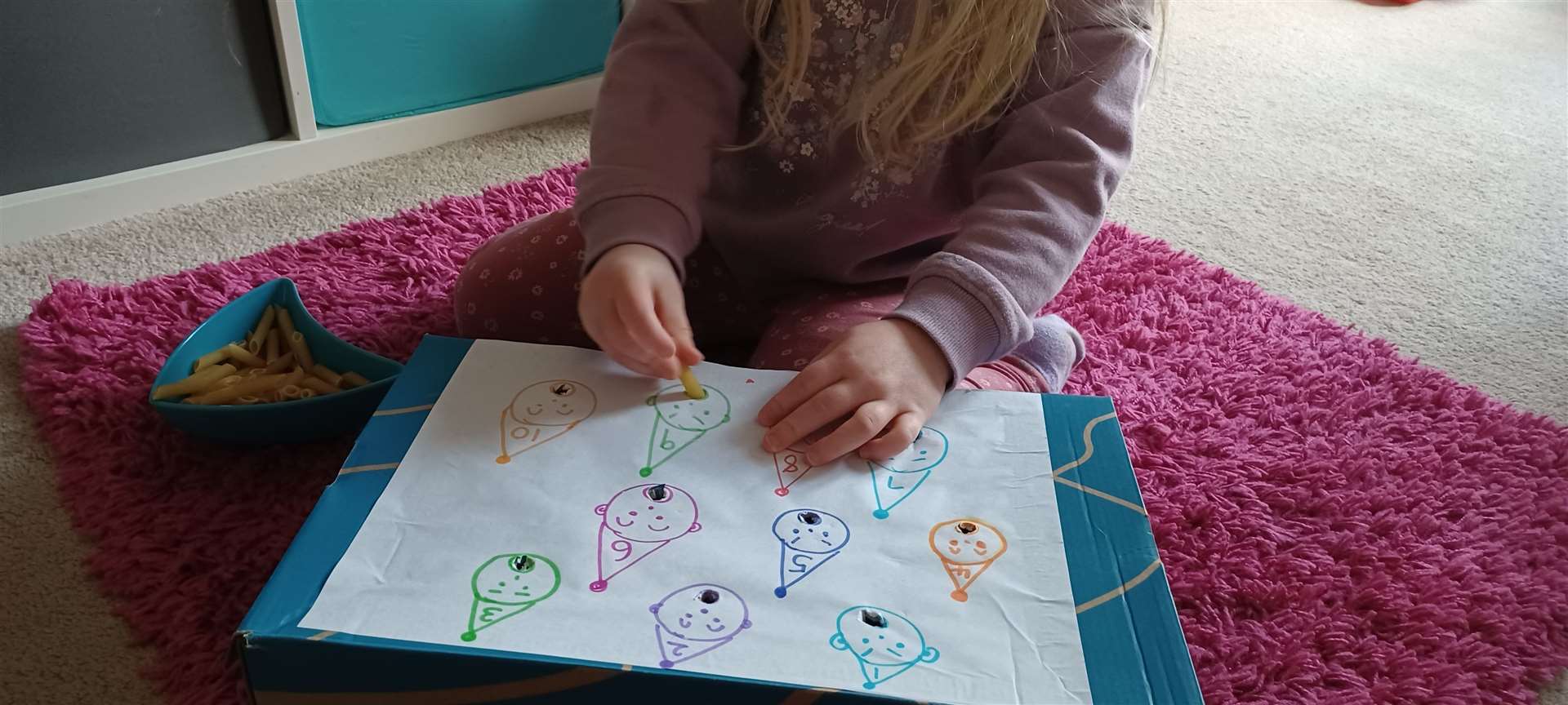 Millie loved this pasta counting game
