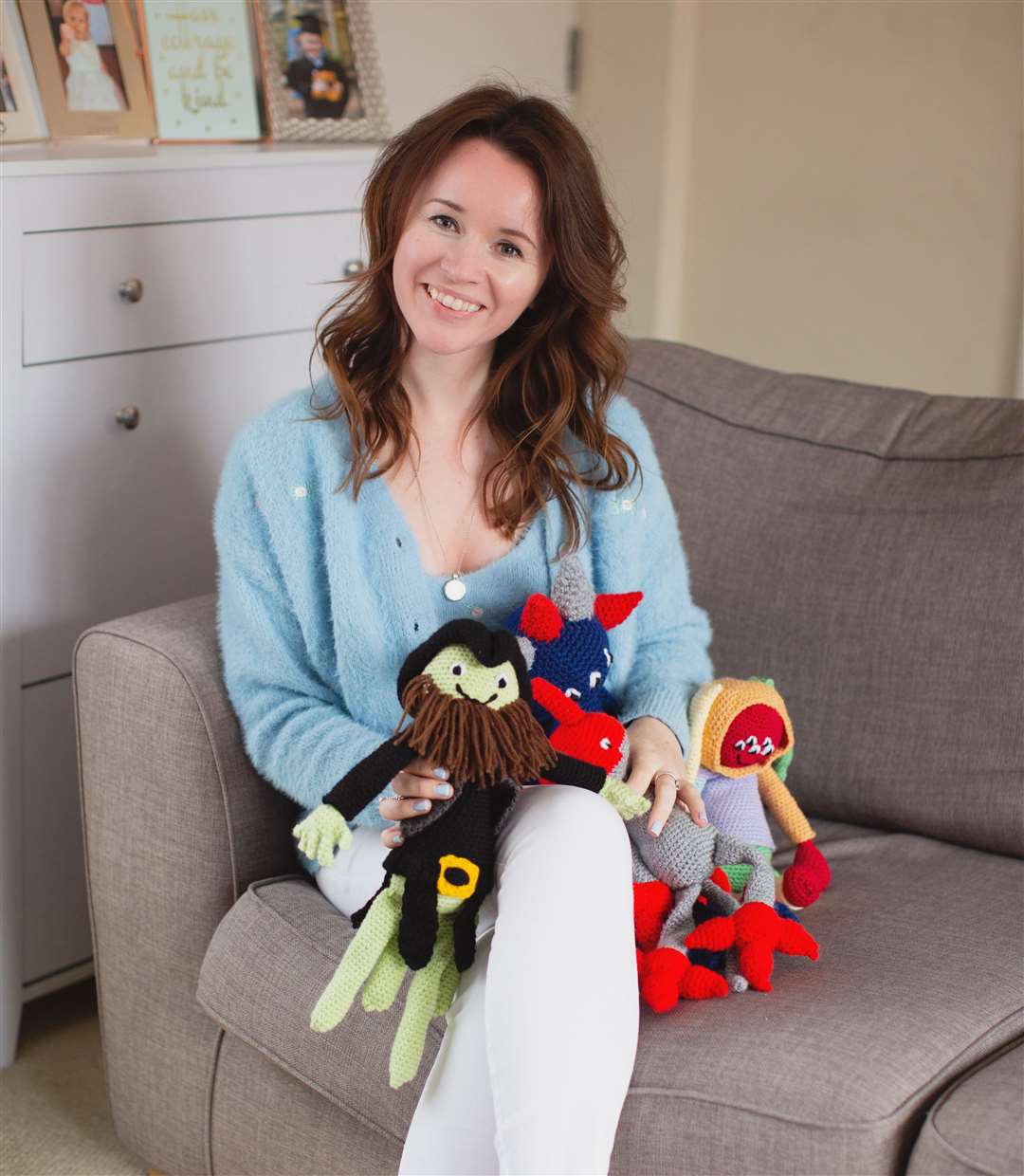 Natalie Stead with some of her monsters