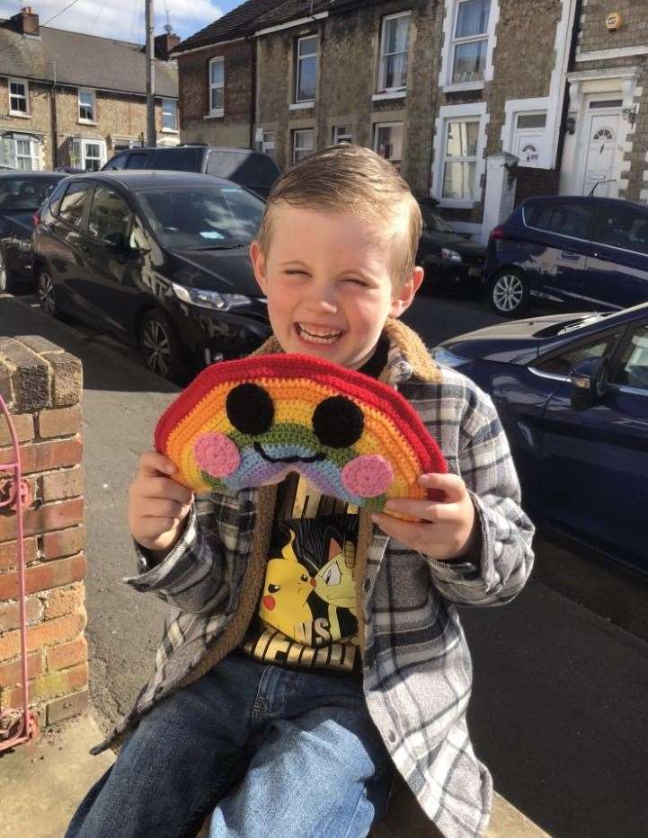 Alf with one of his mum's creations