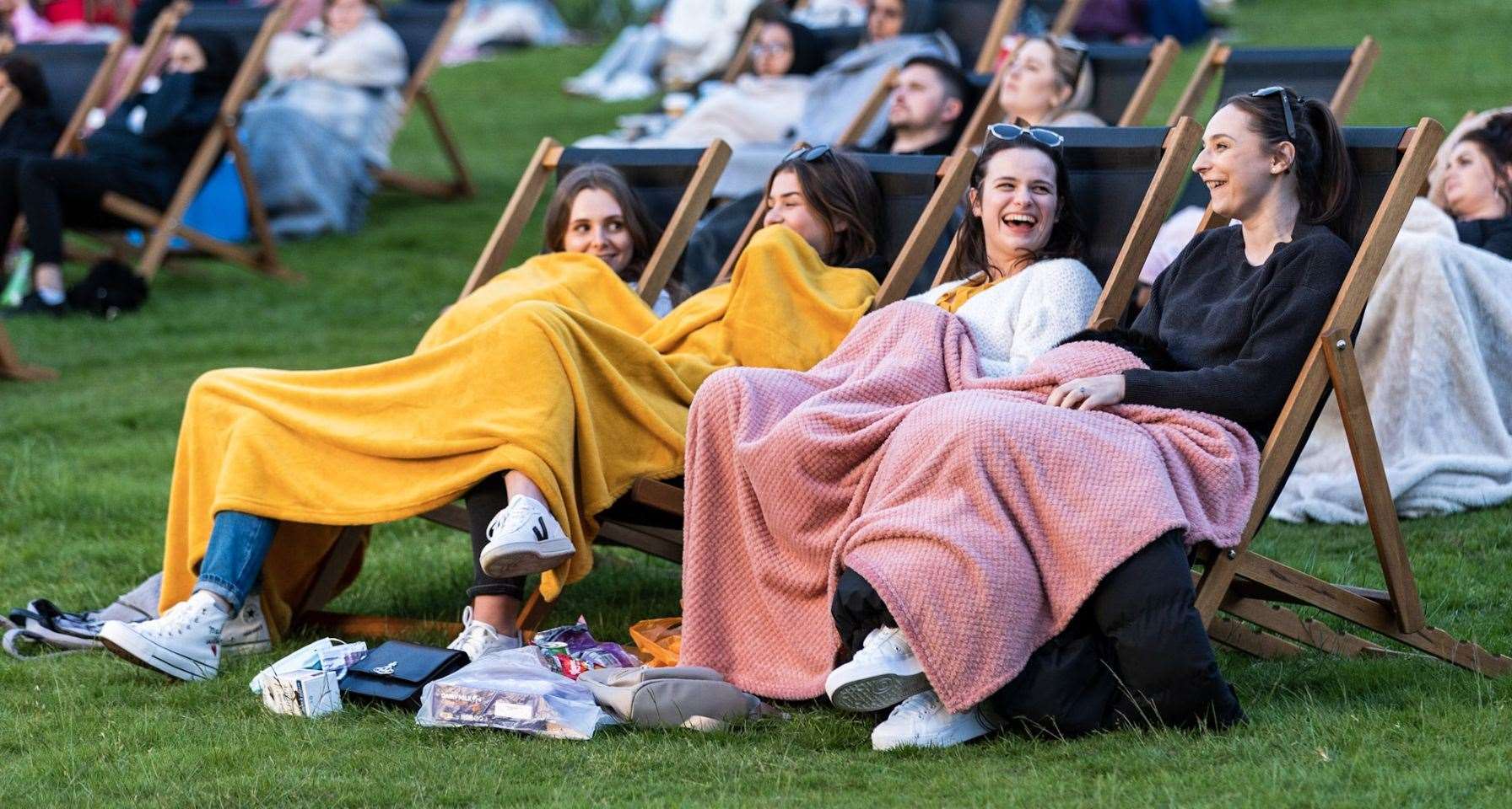 Cosy up under a blanket and watch your favourite films as the sun sets. Picture: Adventure Cinema
