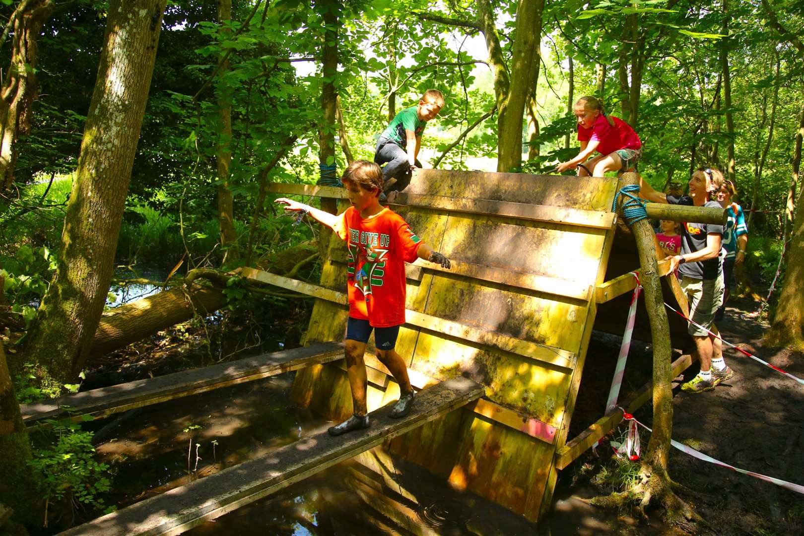 There's plenty of obstacles for children to tackle around the course