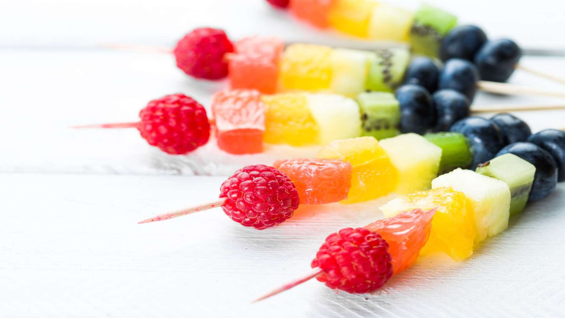 Kids love fruit kebabs