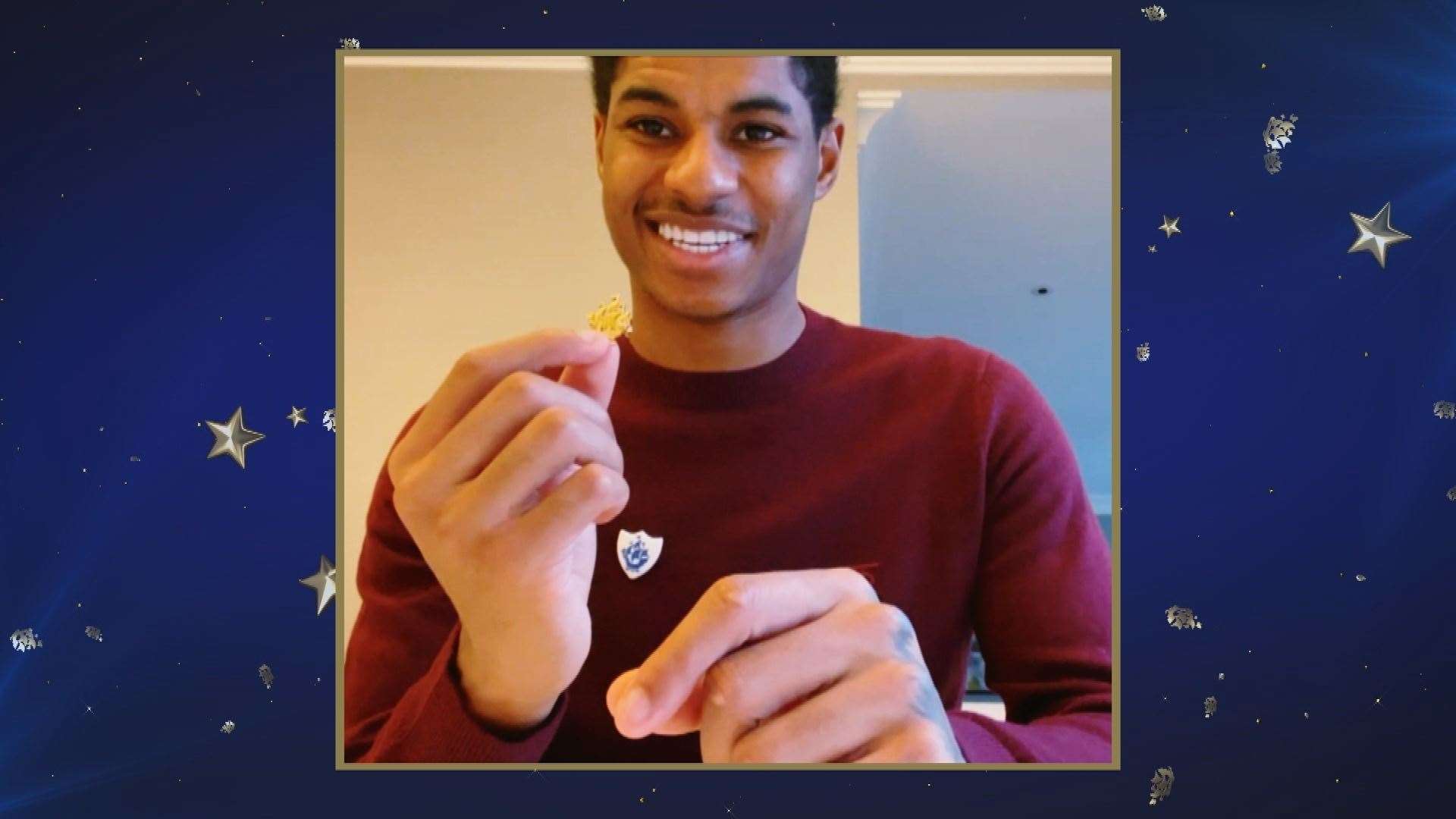 Marcus Rashford has been awarded a Gold Blue Peter badge