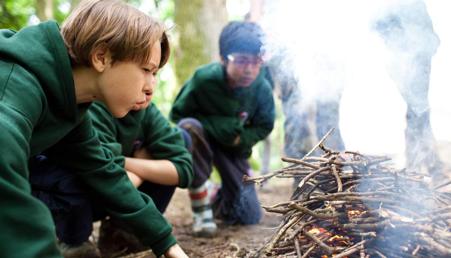 Some camp sites have designated areas for campfires.