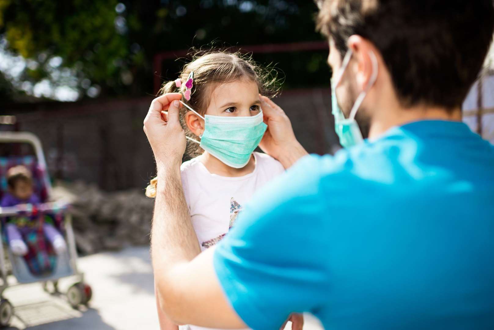 Face masks or coverings for children are not compulsory for those under 11 and should not be given to children under three.
