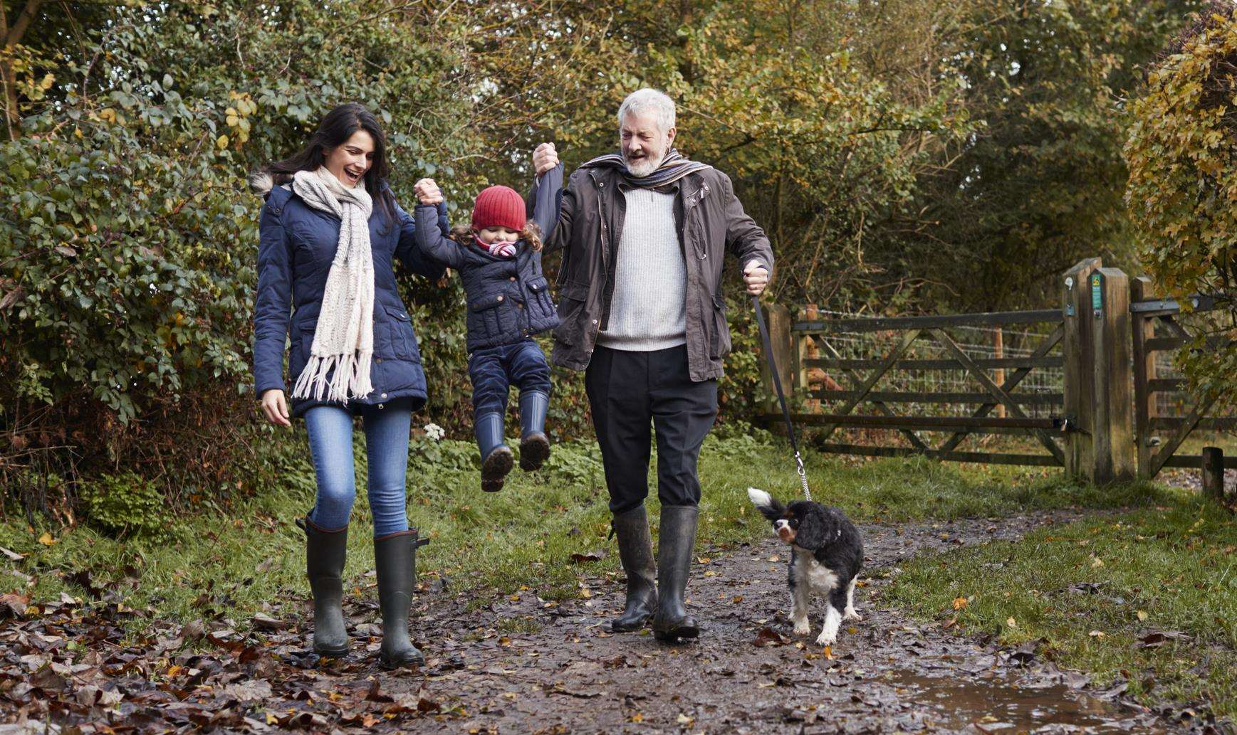 Taking a dog for a walk can be an ideal way to persuade the family out the house