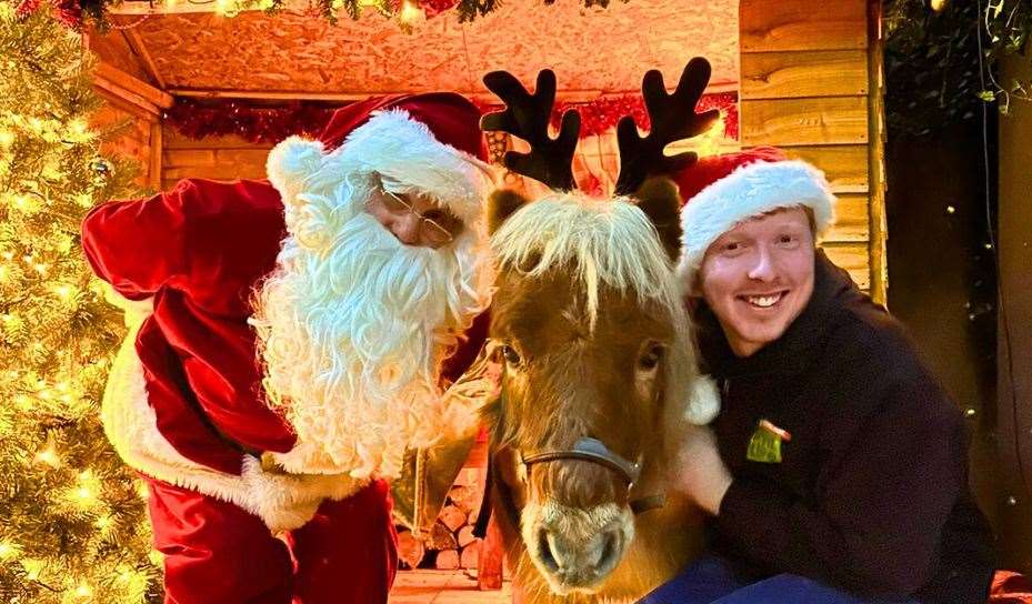 Santa will be spending time with the animals at Kent Life this Christmas. Picture: Kent Life