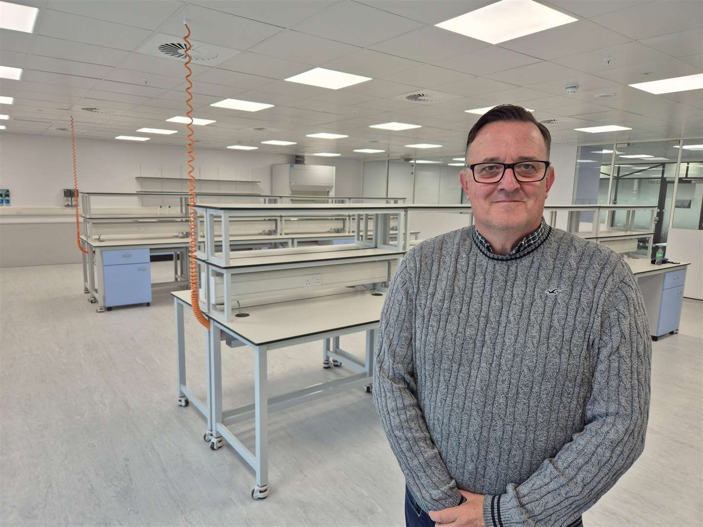 Russell Sauntry in one of the labs at Carbon 6 Academy at Discovery Park, Sandwich