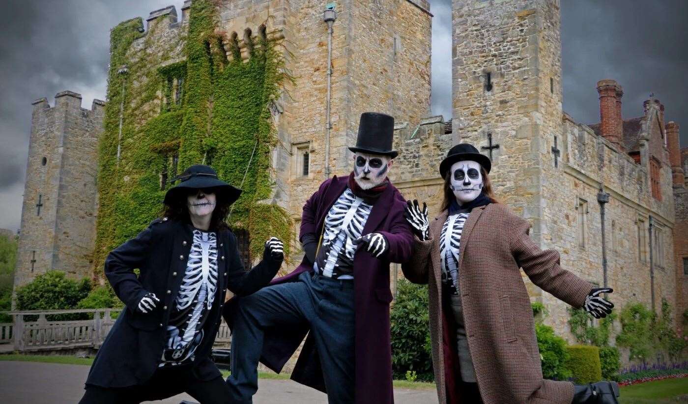 The spooky skeleton trail includes live shows and roaming characters. Picture: Hever Castle and Gardens