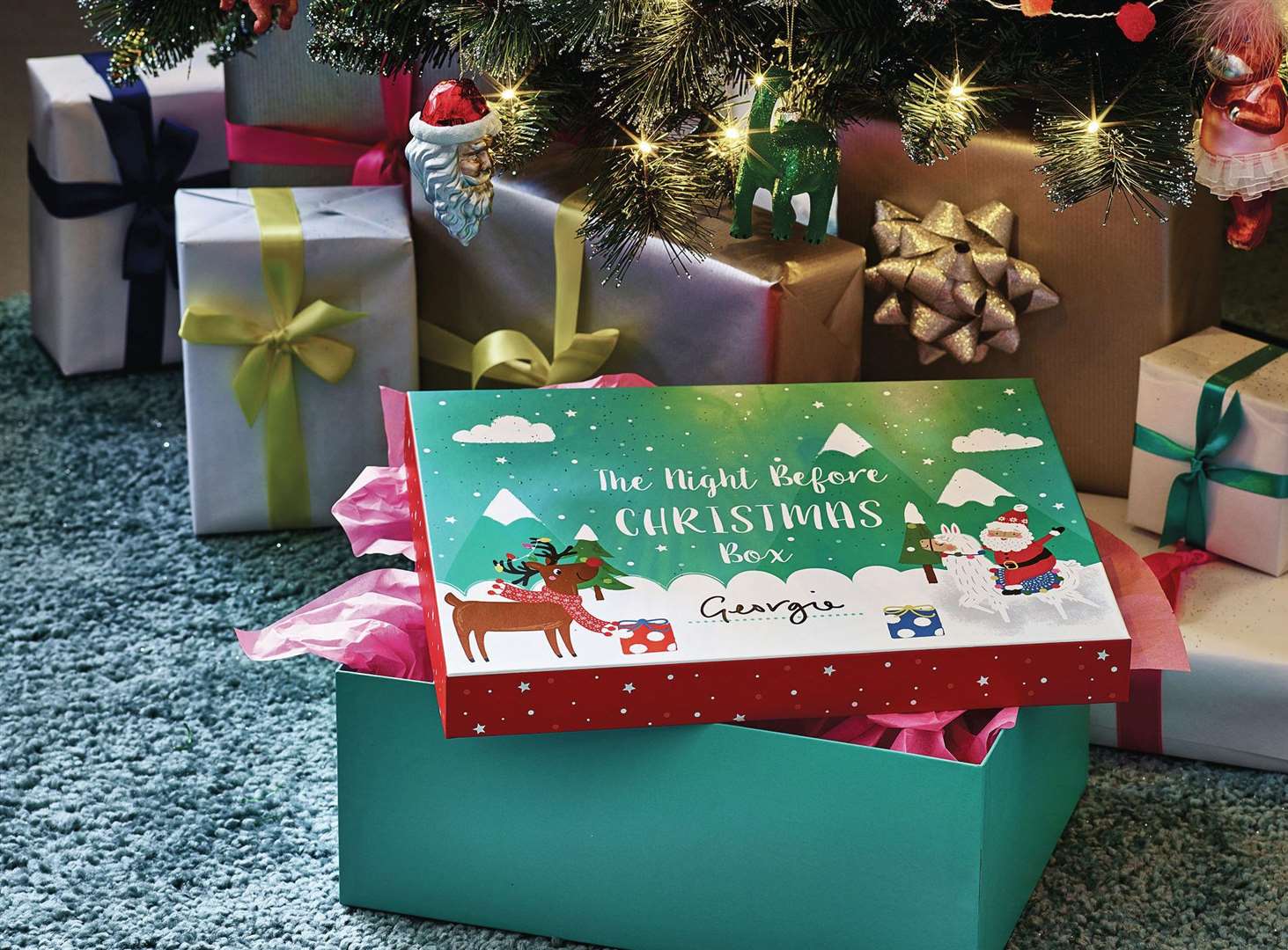 Asda's Christmas Eve Box leaves room for you to personalise with your child's name or a message on the front