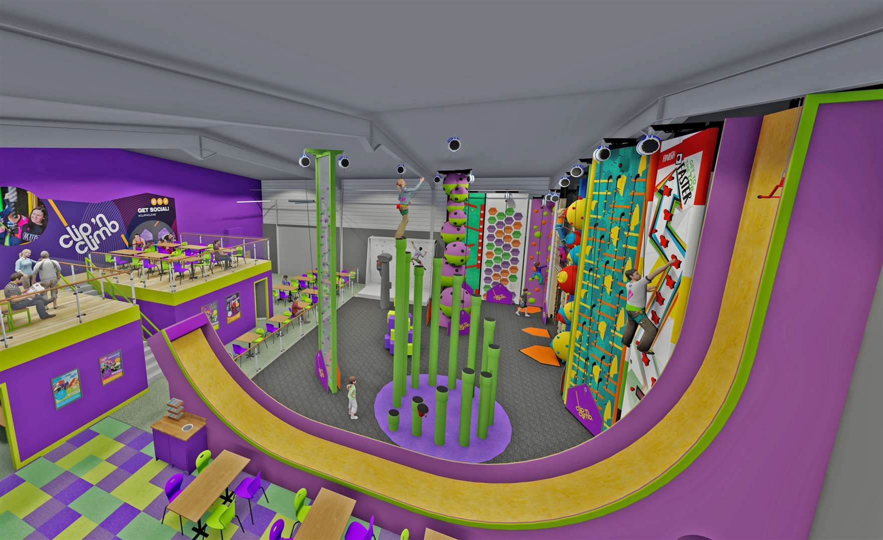 A CGI showing how Clip n' Climb Thanet could look