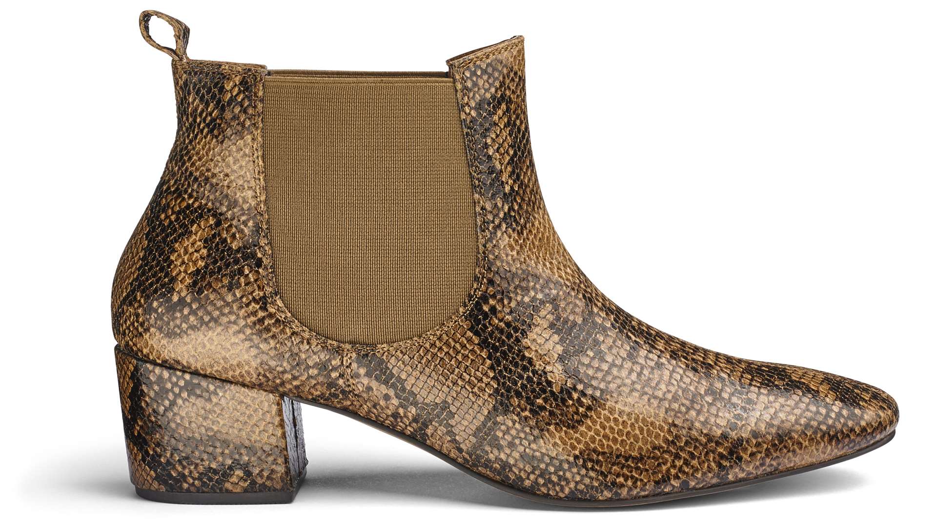 Snakeskin block heel boot, £35, at Simply Be