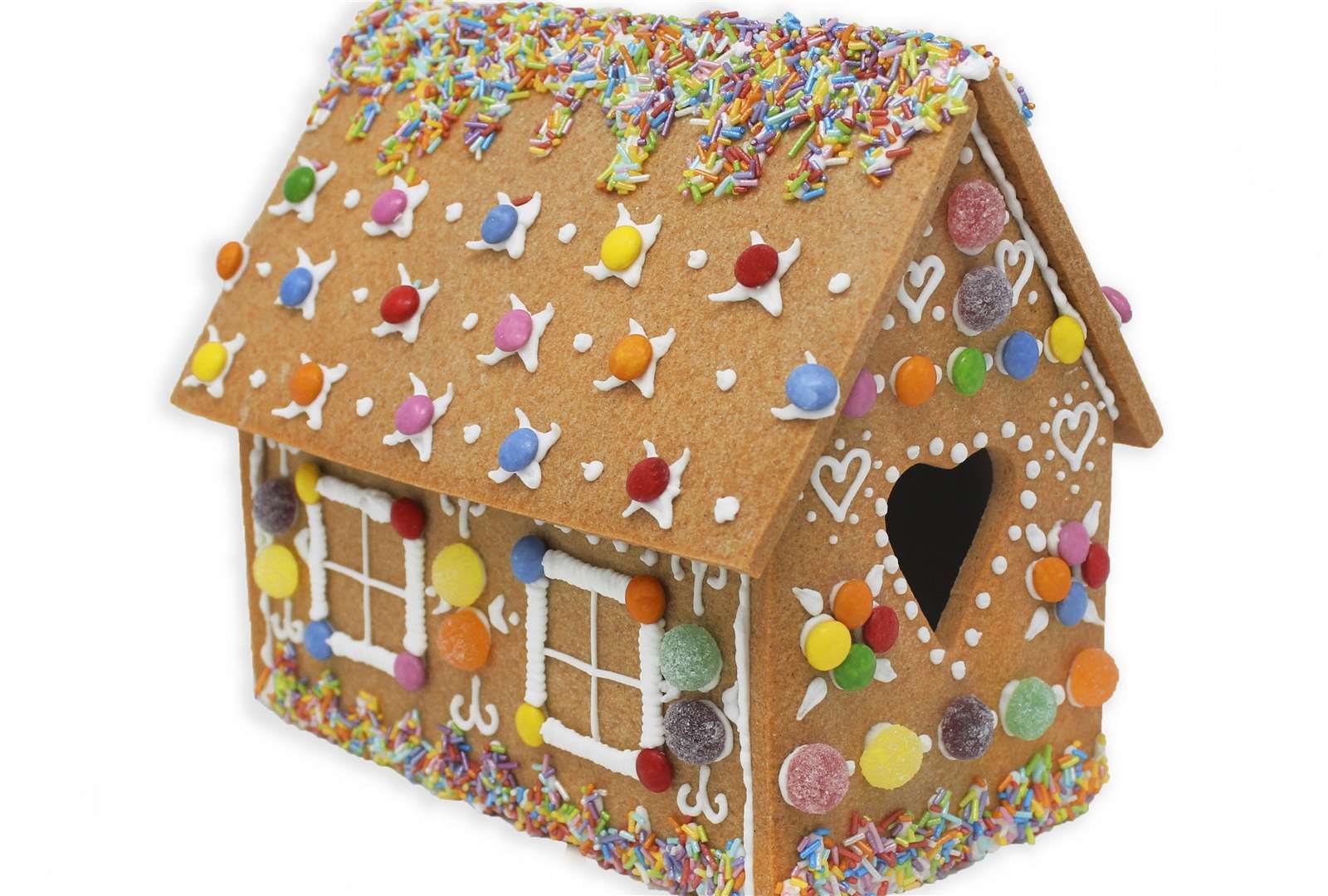 Supermarkets sell ready-made gingerbread houses at this time of year