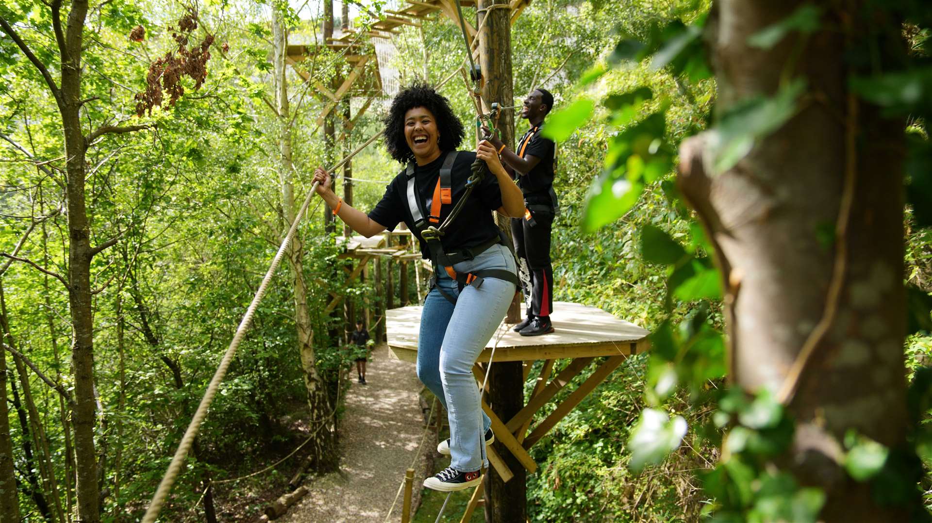 Are you brave enough to take on the high ropes at Bluewater’s Hangloose Adventure? Picture: Hangloose