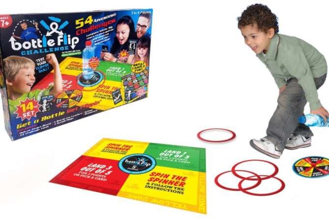 Bottle flipping has been a popular craze amongst youngsters - now you can play the game!