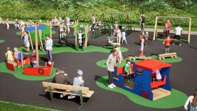 CGI of the planned playground for Shorne Woods Country Park Picture: Playdale