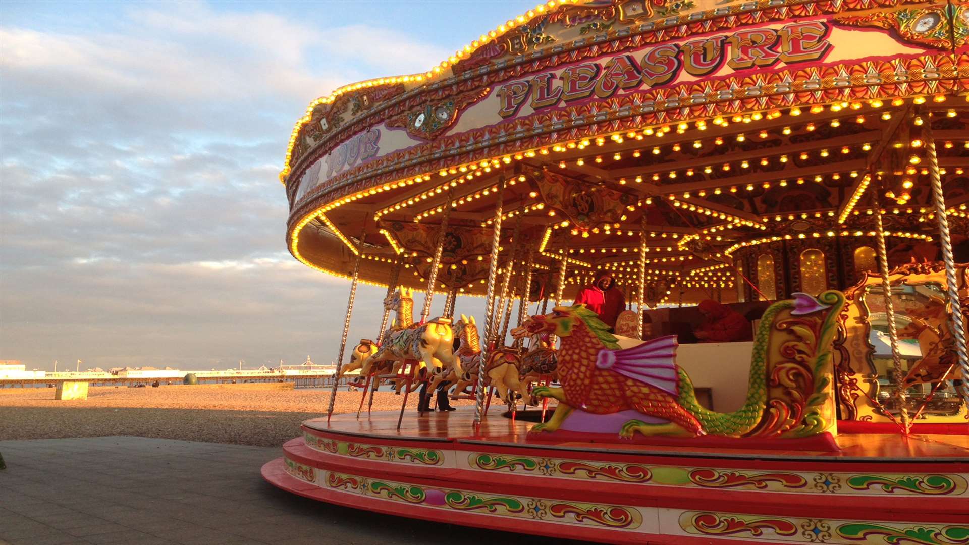 The carousel on the beach