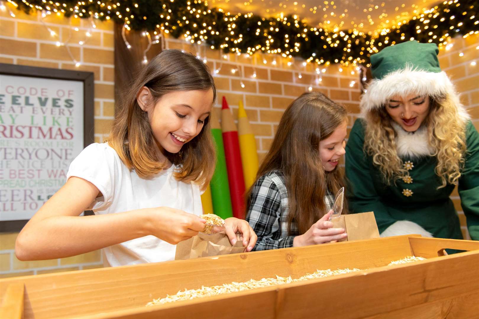 Youngsters are kept busy during their grotto visit