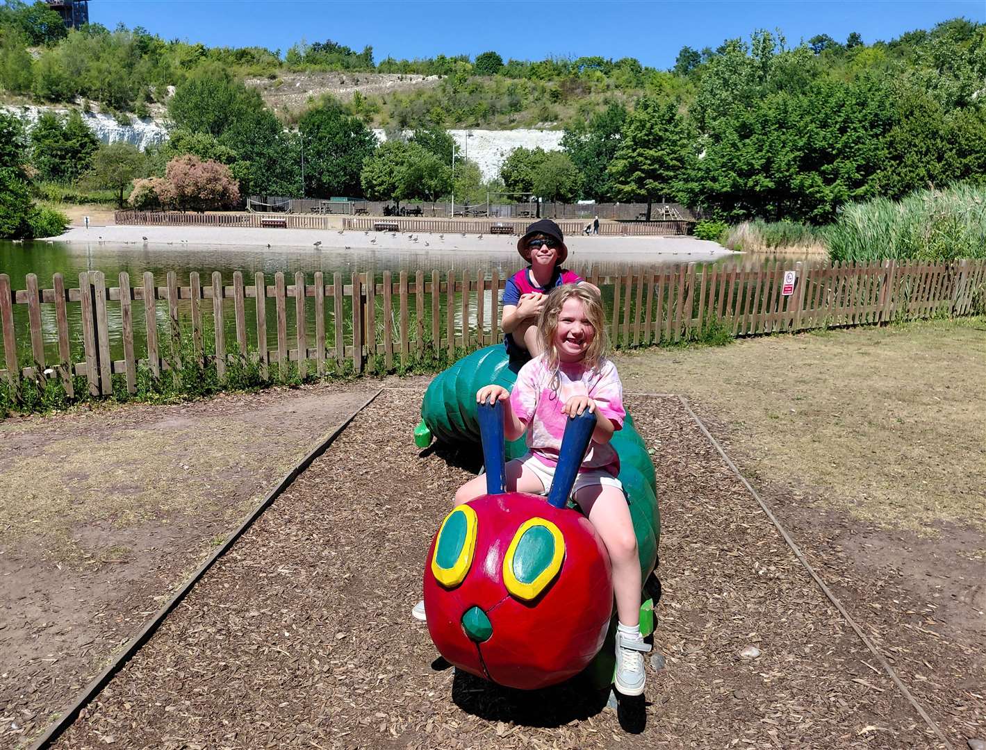 The huge caterpillar at the start of the lakeside walk