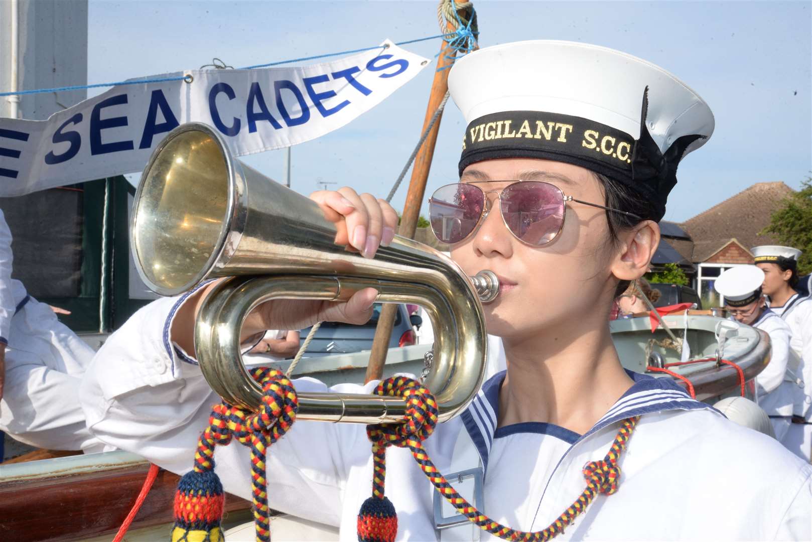 The sea cadets marching in the Carnival last year