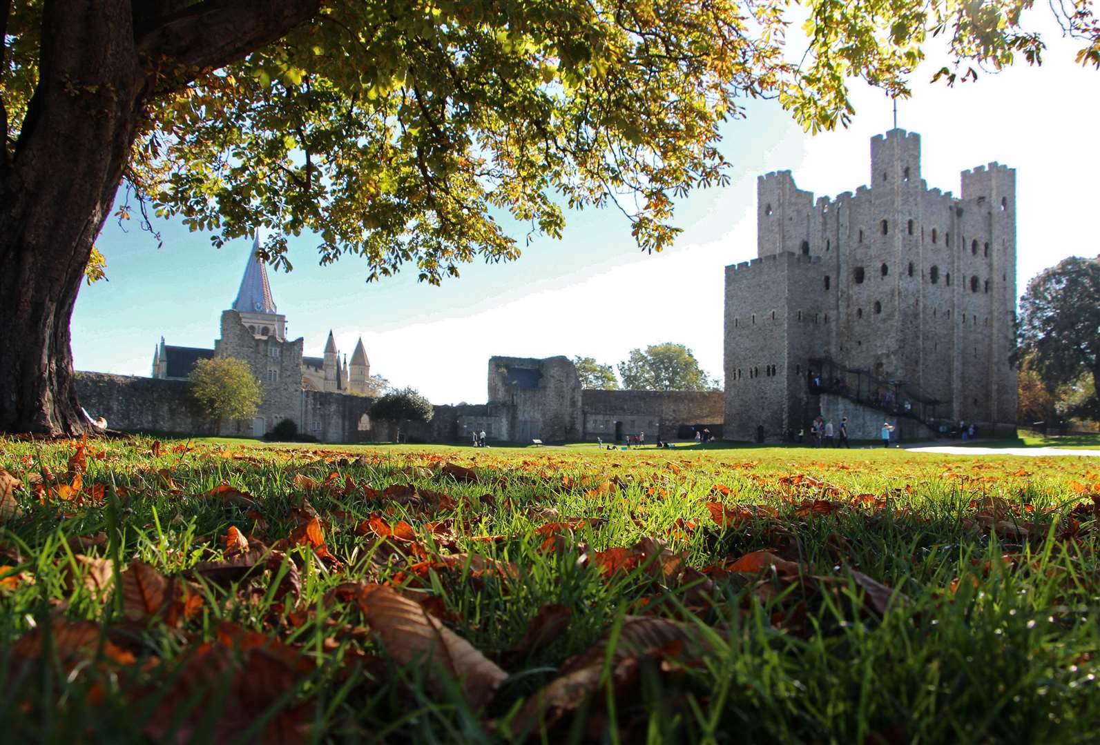 Rochester Castle Gardens in the sunshine. Picture courtesy of David Mathias.