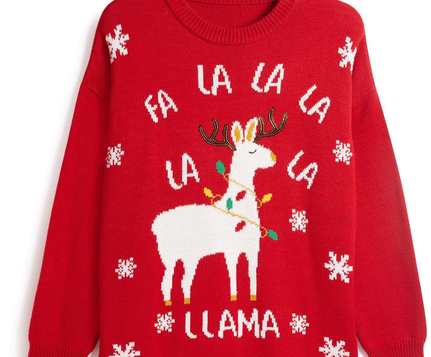 The llamas are everywhere this Christmas, including on this women's jumper from Primark. £12.