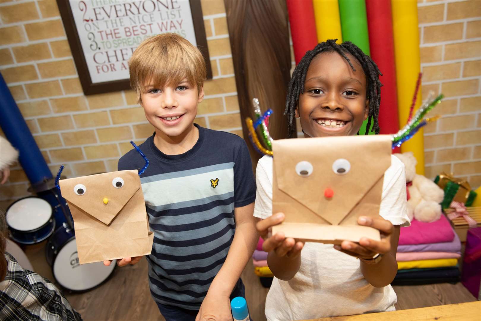 Youngsters can stop inside the grotto for some festive-themed arts and crafts