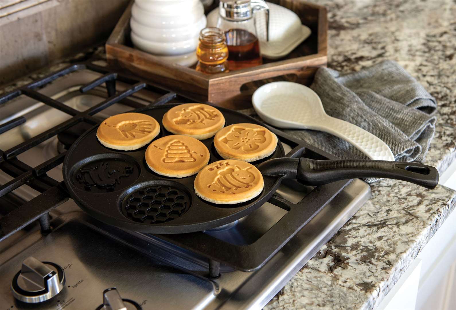 For the cook who has (nearly) everything. This cast-iron aluminium pan ensures seven piping hot, perfect mini pancakes every time, £57, Divertimenti