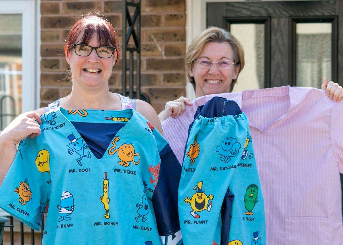 Scrubs with cartoon characters and child friendly patterns are needed for staff delivering the childhood flu immunisation programme