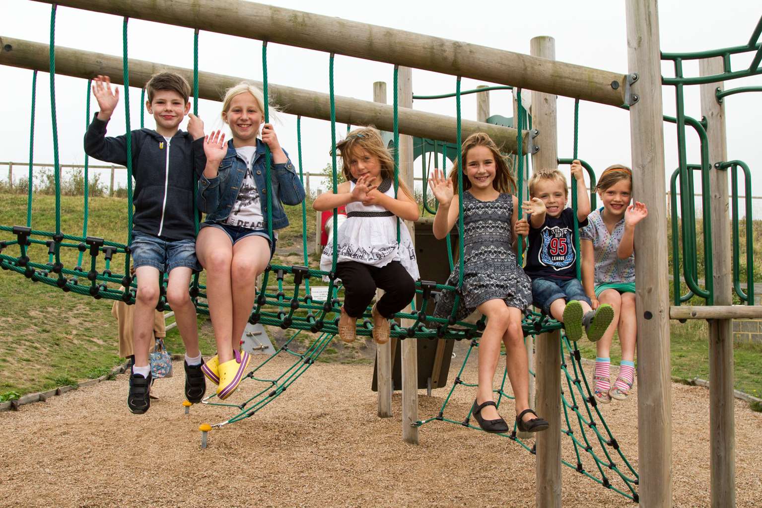 Children enjoying the newly opened play area at Betteshanger Country Park