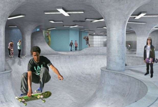 Images of how it is hoped the skate park will look