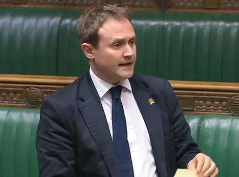 MP Tom Tugendhat speaking during a debate. Picture: Parliament TV