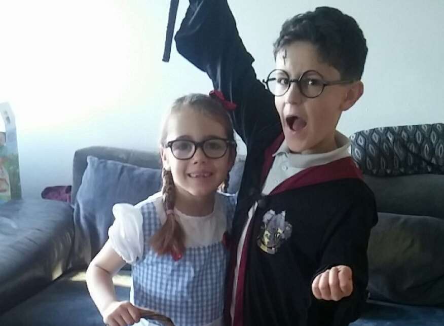 Leona as Dorothy and Tristan as Harry Potter