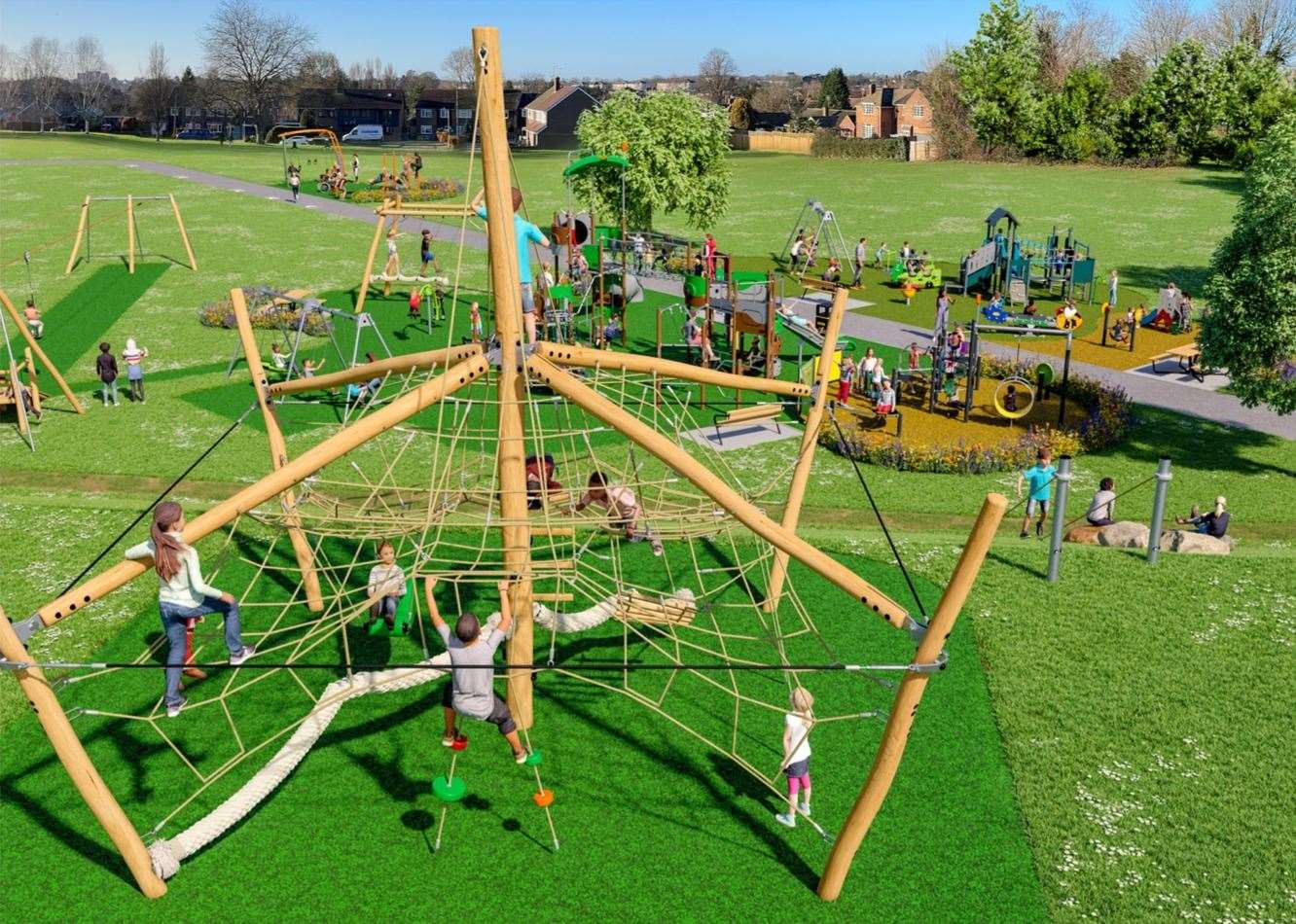 CGI images of the park upgrades proposed for Spearpoint Recreation Ground. Picture: ABC