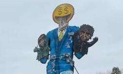 An effigy of Ticketmaster and Noel and Liam Gallagher was burnt at last year’s bonfire. Picture: Edenbridge Bonfire Society