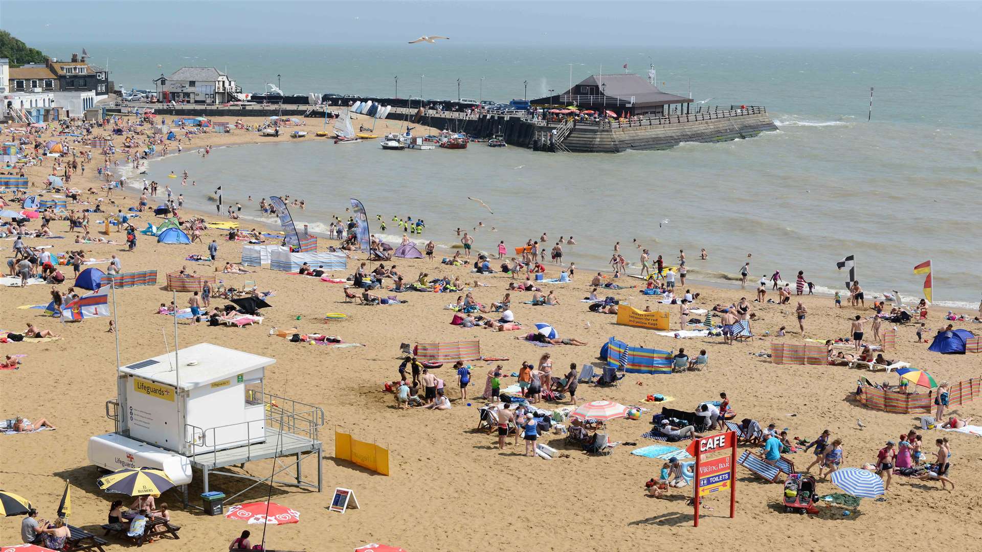 Beachgoes making the most of the sunshine at last year's Broadstairs summer fair