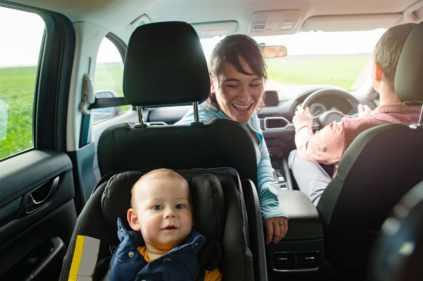 Small children should remain in rear facing car seats