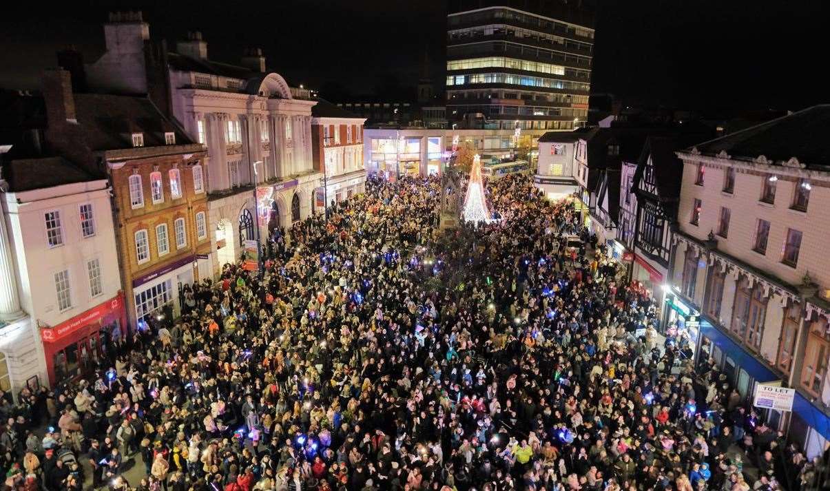 Kent towns will start switching on their Christmas lights throughout November. Picture: Visit Maidstone
