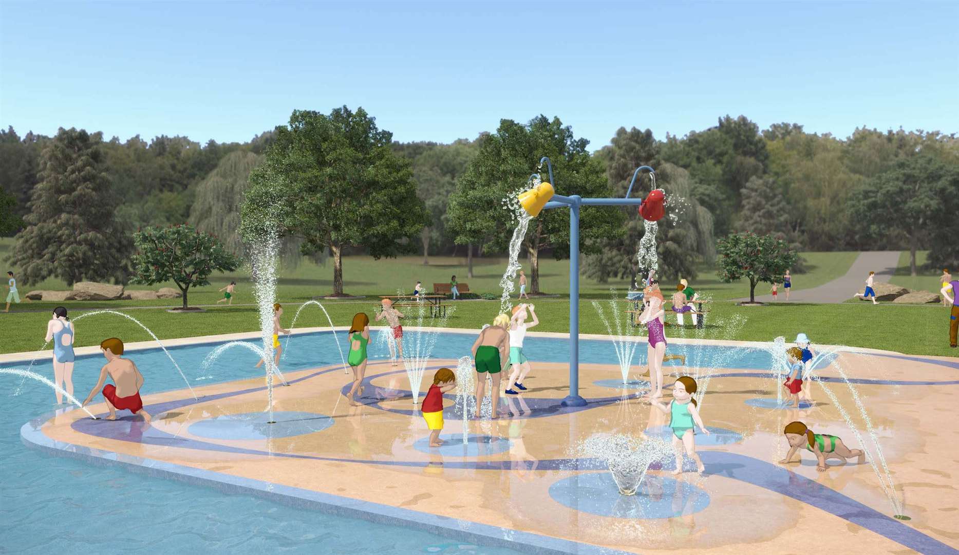 Swanley Park's Splash Pad 3D designs